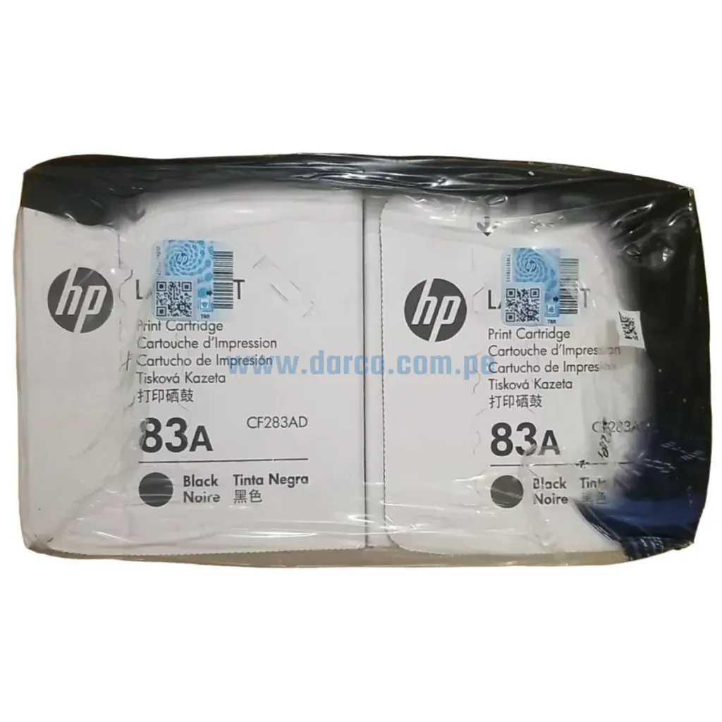 Toner Hp CF283AD (83AD) Dual Pack Laserjet Pro M125 / M127 / M201dw / m225dw Black, Rendimiento 3.000 Páginas De Impresion. Ingresa y Pide El Tuyo.
