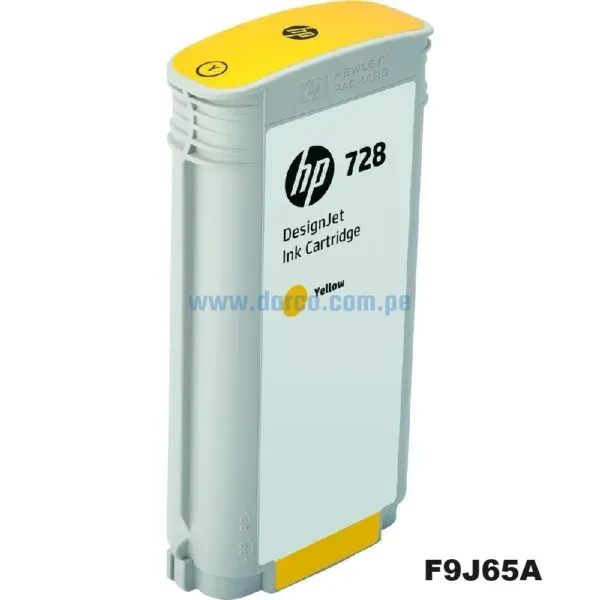 Tinta Hp F9J65A (728) 130ML DesignJet T830 / T730 Amarillo, Rendimiento 130 Mililitros. Ingresa y Pide El Tuyo En Darco.com.pe