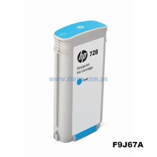 Tinta Hp F9J67A (728) 130ML Cyan Compatible Con Impresoras DesignJet T830 / T730, Contenido 130 Mililitros, Envios a Todo El Peru.