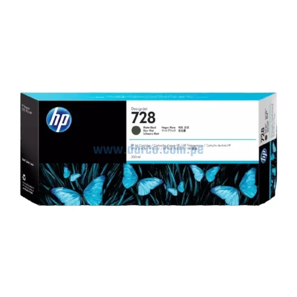 Tinta Hp F9J68A (728) 300ML DesignJet T830 / T730 Matte Black, Alto Rendimiento 300 Mililitros. Ingresa y Pide El Tuyo En Darco.com.pe