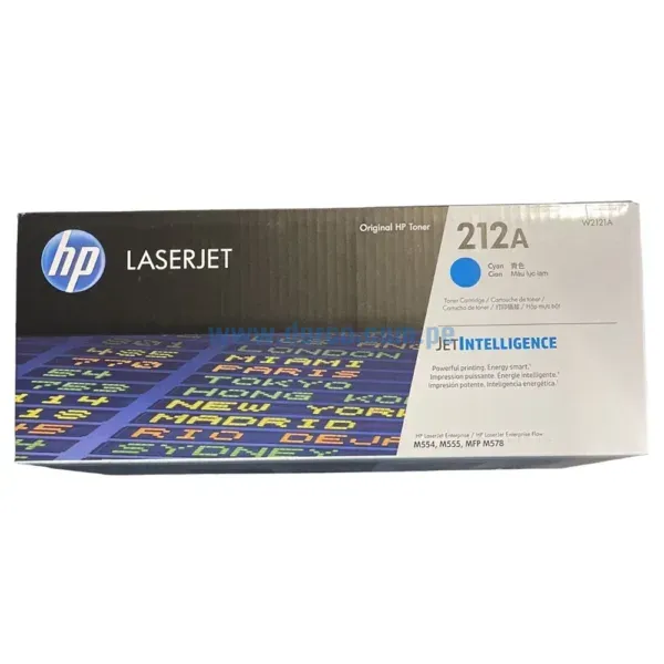 Toner Hp W2121A [212A] Cyan, Compatible Con Impresoras HP LaserJet M554 | M555 | MFP M578, Rendimiento 4.500 Paginas. Envios a Todo El Peru.
