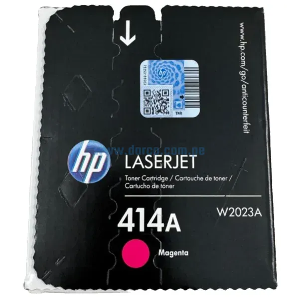 Toner Hp W2023A (414A) Color Magenta, Compatible Con Impresoras Hp LaserJet Enterprise Pro M454dw / M479fdn / M479dw / M479fdw, Rendimiento 2.100 Paginas.