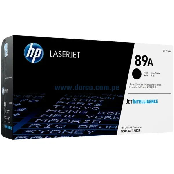 Toner Hp CF289A 89A Compatible Con Impresoras LaserJet Enterprise M507 / M507n / MFP M528 / M528f Negro Rendimiento 5.000 Páginas. Darco Center Sac.