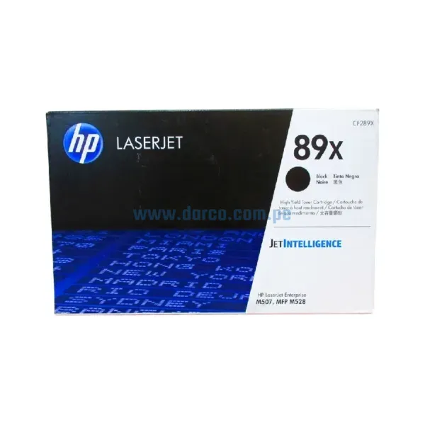 Toner Hp CF289X 89X Compatible Con Impresoras LaserJet Enterprise M507 / M507n / MFP M528 / M528f Negro Rendimiento 10.000 Páginas. Darco Center Sac.