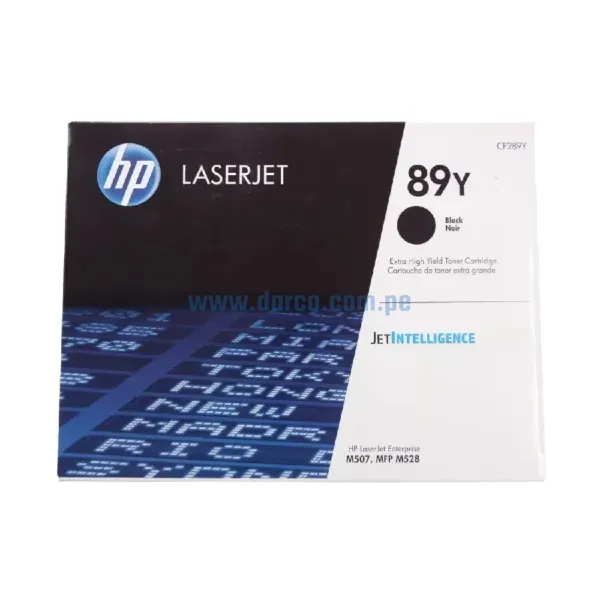 Toner Hp CF289Y 89Y Compatible Con Impresoras LaserJet Enterprise M507 / M507n / MFP M528 / M528f Negro Rendimiento 20.000 Páginas. Darco Center Sac.