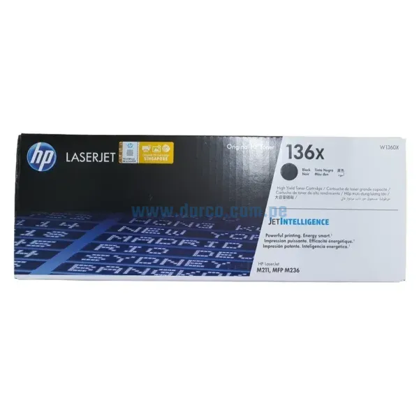 toner-hp-w1360x-136x-laserjet-m211-m209-m236-black Toner Hp W1360X (136X) Black, Compatible Con Impresoras HP LaserJet M211 / M209 / M236, Alto Rendimiento 2.600 Paginas. Envios a Todo El Peru.