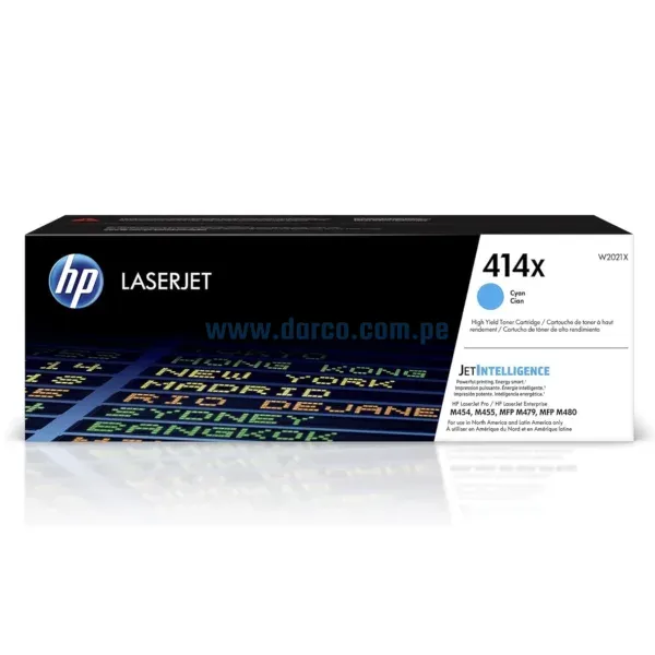 toner-hp-w2021x-414x-laserjet-enterprise-pro-m454-mfp-m479-color-cyan Toner Hp W2021X (414X) Color Cyan, Compatible Con Impresoras Hp LaserJet Enterprise Pro M454dw / MFP M479fdn / M479dw / M479fdw, Rendimiento 6.000 Paginas.