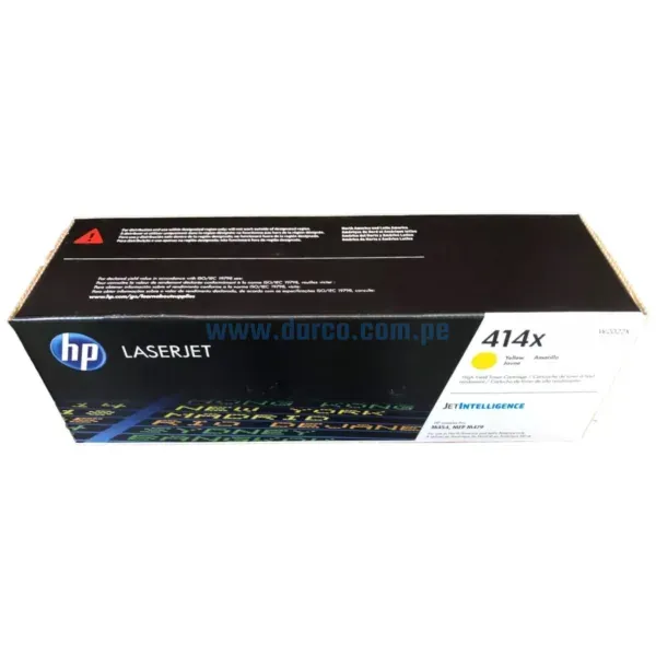 Toner Hp W2022X (414X) Amarillo, Compatible Con Impresoras Hp LaserJet Enterprise Pro M454dw / MFP M479fdn / M479dw / M479fdw, Rendimiento 6.000 Paginas.