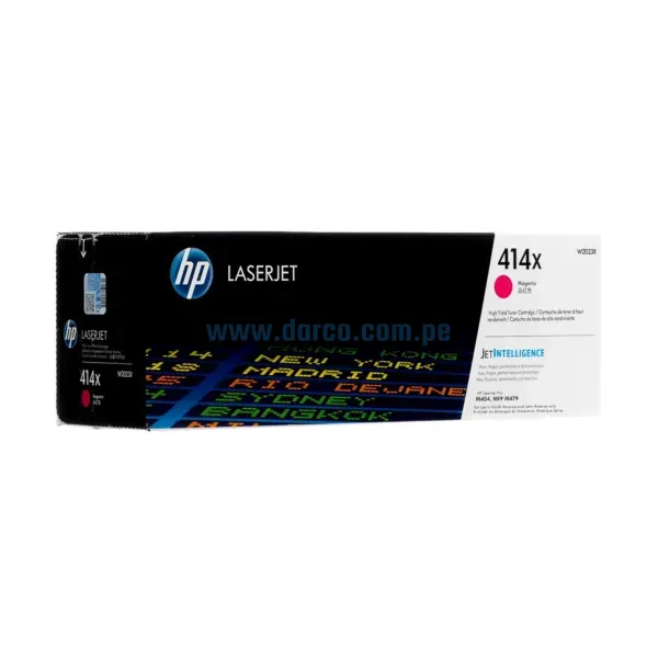 Toner Hp W2023X (414X) Magenta, Compatible Con Impresoras Hp LaserJet Enterprise Pro M454dw / MFP M479fdn / M479dw / M479fdw, Rendimiento 6.000 Paginas.