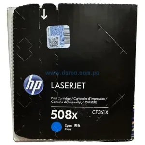 Toner Hp CF361X [508X] Cyan, Compatible Con Impresoras HP LaserJet MFP M553 | M552 | M5677, Alto Rendimiento 9.500 Paginas. Envios a Todo El Peru.