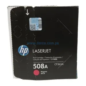 Toner Hp CF363A [508A] Magenta, Compatible Con Impresoras HP LaserJet MFP M553 | M552 | M5677, Rendimiento 5.000 Paginas. Envios a Todo El Peru.