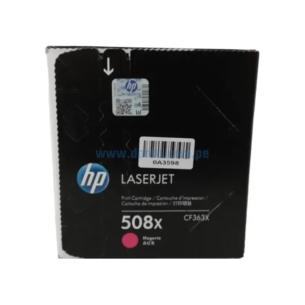 Toner Hp CF363X [508X] Magenta, Compatible Con Impresoras HP LaserJet MFP M553 | M552 | M5677, Alto Rendimiento 9.500 Paginas. Envios a Todo El Peru.