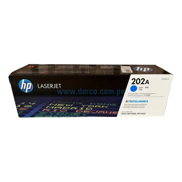 Toner Hp CF501A [202A] Cyan, Compatible Con Impresoras HP LaserJet Pro M254dw | M281fdw, Rendimiento 1.300 Paginas. Envios a Nivel Nacional.