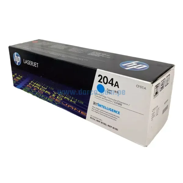 Toner Hp CF511A [204A] cyan, Compatible Con Impresoras HP LaserJet Pro M154a | M180nw, Rendimiento 900 Paginas. Envios a Todo El Peru.
