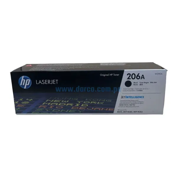 Toner Hp W2110A [206A] Black, Compatible Con Impresoras HP LaserJet Pro M255dw | M283fdw, Rendimiento 1.350 Paginas. Envíos a Todo El Peru.