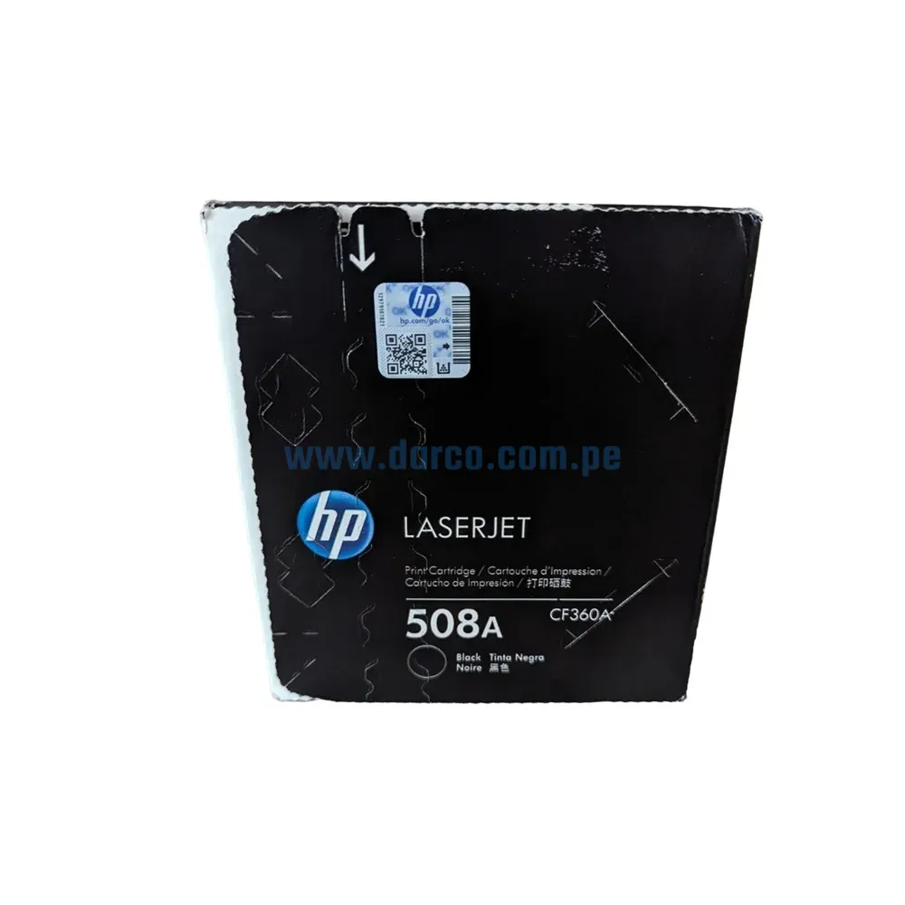 Toner Hp CF360A [508A] Black, Compatible Con Impresoras HP LaserJet MFP M553 | M552 | M5677, Rendimiento 6.000 Paginas. Envios a Todo El Peru.