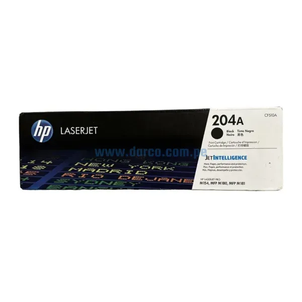 Toner Hp CF510A [204A] Black, Compatible Con Impresoras HP LaserJet Pro M154a | M180nw, Rendimiento 1.100 Paginas. Envios a Todo El Peru.
