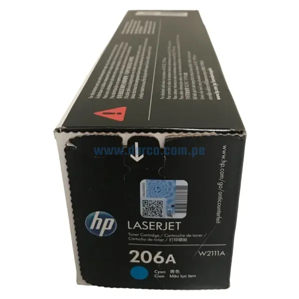 Toner Hp W2111A [206A] Cyan, Compatible Con Impresoras HP LaserJet Pro M255dw | M283fdw, Rendimiento 1.250 Paginas. Envíos a Todo El Peru.