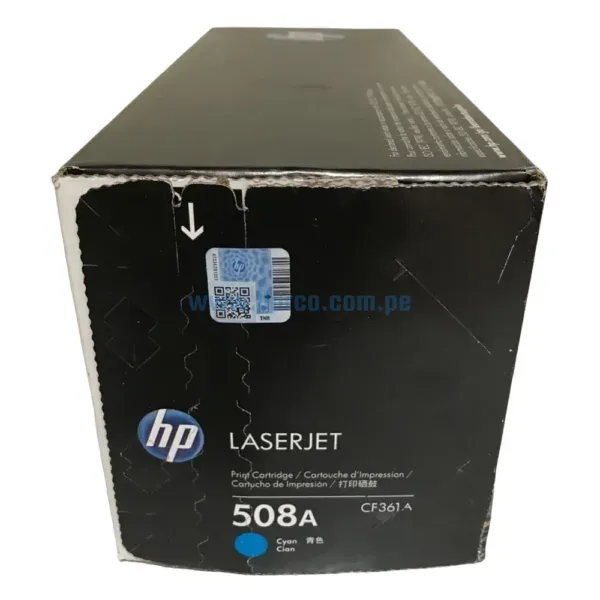 Toner Hp CF361A [508A] Cyan, Compatible Con Impresoras HP LaserJet MFP M553 | M552 | M5677, Rendimiento 5.000 Paginas. Envios a Todo El Peru.
