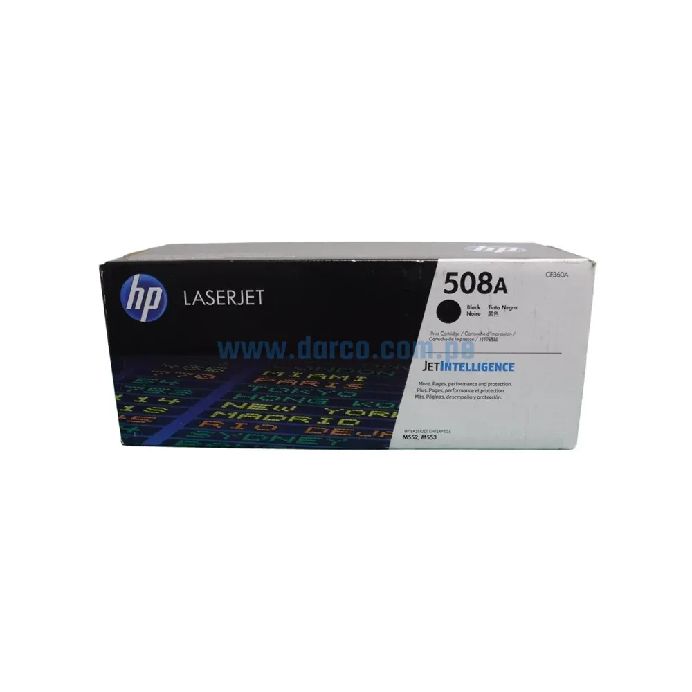 Toner Hp CF360A [508A] Black, Compatible Con Impresoras HP LaserJet MFP M553 | M552 | M5677, Rendimiento 6.000 Paginas. Envios a Todo El Peru.