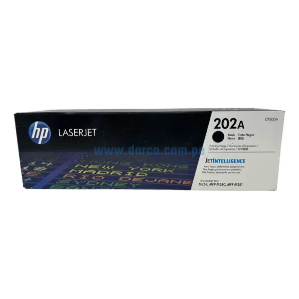 Toner Hp CF500A [202A] Black, Compatible Con Impresoras HP LaserJet Pro M254dw | M281fdw, Rendimiento 1.400 Paginas. Envios a Todo El Peru.