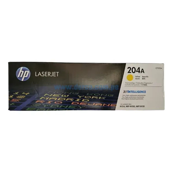 Toner Hp CF512A [204A] Yellow, Compatible Con Impresoras HP LaserJet Pro M154a | M180nw, Rendimiento 900 Paginas. Envios a Todo El Peru.