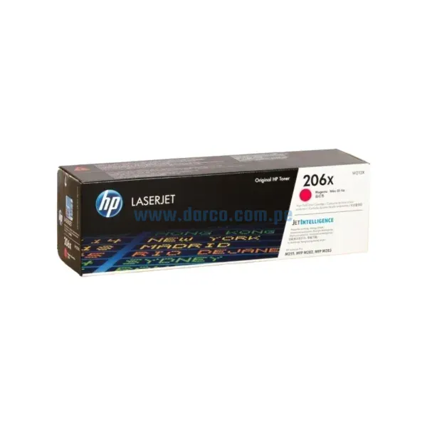 Toner Hp W2113X [206X] Magenta, Compatible Con Impresoras HP LaserJet Pro M255dw | M283fdw, Alto Rendimiento 2.450 Paginas. Envíos a Todo El Peru.