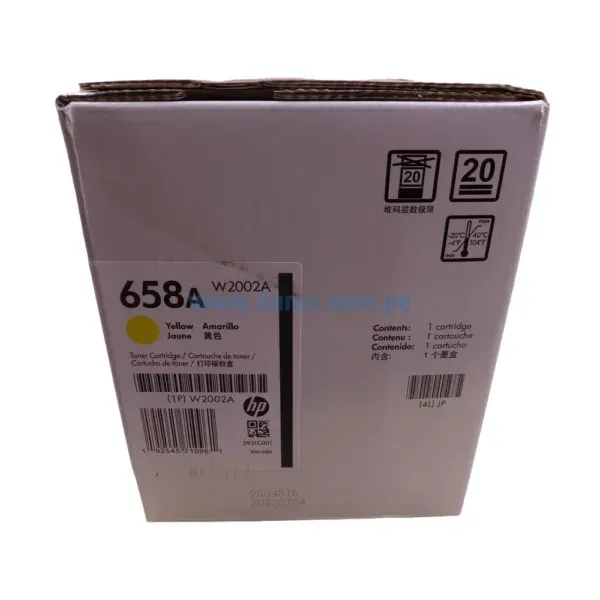 Toner Hp W2002A (658A) Amarillo, Compatible Con Impresoras HP LaserJet Enterprise M751, Rendimiento 6.000 Paginas. Envíos a Todo El Peru.