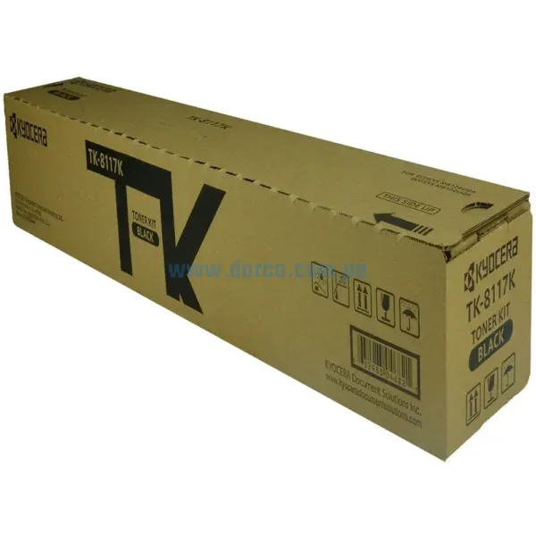 Toner Kyocera TK-8117K 1T02P30US0 Black. Para Impresoras Kyocera Ecosys M8124CIDN / M8130CIDN, Rendimiento 12.000 Páginas. Envios A Nivel Nacional.