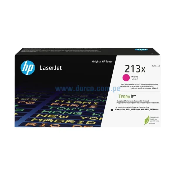 toner-hp-213x-w2133x-5700dn-6700dn-mfp-5800dn-6800dn-magenta Toner Hp W2133X (213X) Laserjet 5700dn | 6700dn | MFP 5800dn | 6800dn Magenta, Alto Rendimiento 6.000 Paginas De Impresion. Envios A Nivel Nacional