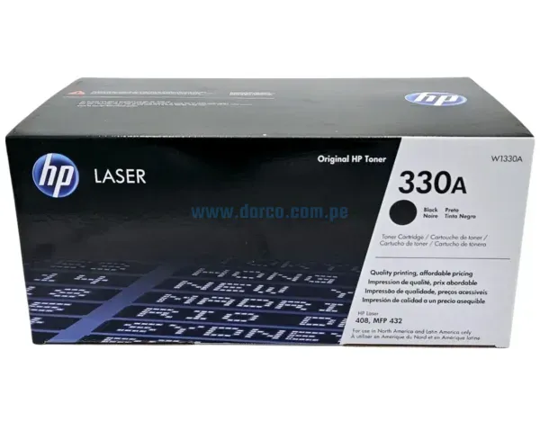 Toner Hp W1330A 330A Negro, Compatible Con Impresoras Hp LaserJet Laserjet 408dn / 432fdn, Rendimiento 5.000 Paginas. Envios a Nivel Nacional.