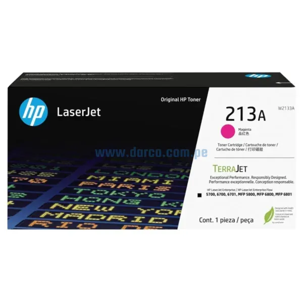 Toner Hp W2133A (213A) Magenta Laserjet 5700dn | 6700dn | MFP 5800dn | 6800dn, Rendimiento 3.000 Paginas De Impresion. Envios A Nivel Nacional