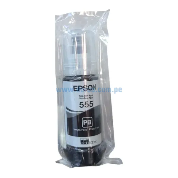 Tinta Epson T555120-AL (555) Para Impresoras L8160 / L8180 Negro Foto, Rendimiento 70.00 ml. Ingresa y Pide El Tuyo En: Darco.com.pe