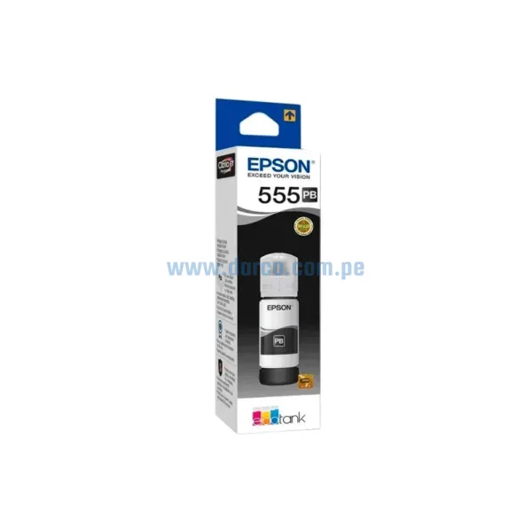 Tinta Epson T555120-AL (555) Para Impresoras L8160 / L8180 Negro Foto, Rendimiento 70.00 ml. Ingresa y Pide El Tuyo En: Darco.com.pe