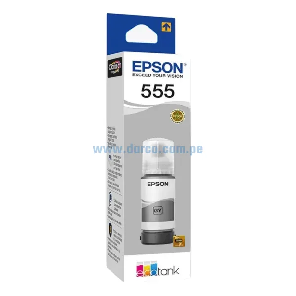 Tinta Epson T555520-AL (555) Para Impresoras L8160 / L8180 Gris, Rendimiento 70.00 ml., Ingresa y Pide El Tuyo En: Darco.com.pe