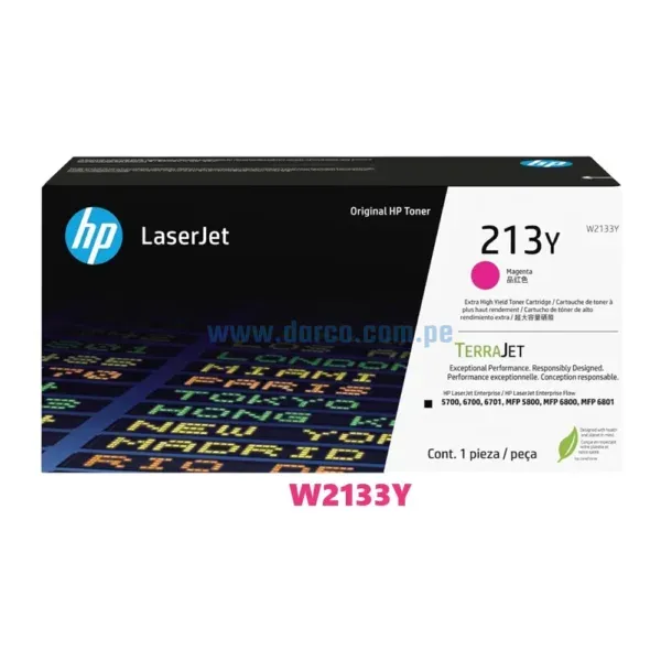 toner-hp-213y-w2133y-mfp-5800dn-6700dn-5700dn-6800dn-magenta Toner Hp W2133Y (213Y) Magenta Laserjet 5700dn | 6700dn | MFP 5800dn | 6800dn, Extra Alto Rendimiento 12.000 Paginas De Impresion. Envios A Nivel Nacional
