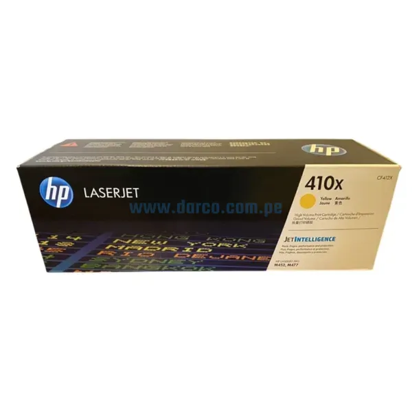 Toner Hp CF412X (410X) Amarillo, Compatible Con Impresoras Hp LaserJet Pro M452dn / M452dw / M452nw / MFP M477fdn / M477fdw / M477fnw.