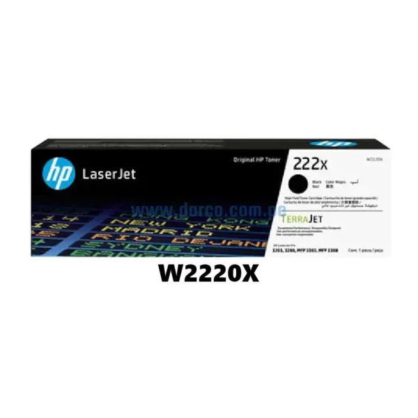Toner Hp W2220x (222x) Negro, Laserjet 3201 / 3204 / M3303 Alto Rendimiento 3.200 Paginas De Impresion. Envios A Nivel Nacional