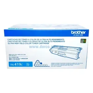 Toner Brother TN-419C Cyan, Compatible Con Impresoras MFC-L8900CDW / HL-8360CDW, Con Capacidad De Impresion Hasta 9.000 Paginas.