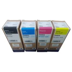 Botella De Tinta Epson T49H 140 ml. Para Impresoras SC-T3100X, SC-T3170X Black, Cyan, Magenta, Amarillo. Rendimiento 6,000 Paginas