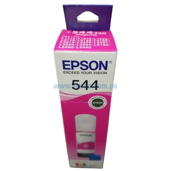 tinta-epson-t544320-544-magenta-para-l3210-l3250 Tinta Epson T544320 544 Magenta, Para Impresoras Epson EcoTank L3210 / L3250 / L3150 / L3260, Con Rendimiento De 65 Mililitros.