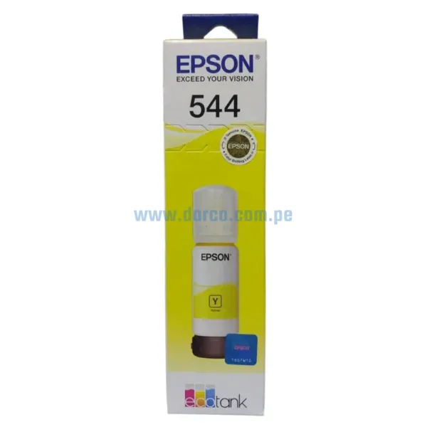 tinta-epson-t544420-544-yellow-para-l3210-l3250-original Botella De Tinta Epson T544420 544 Amarillo, Para Impresoras Epson EcoTank L3210 / L3250 / L3150 / L3260, Con Rendimiento De 65 Mililitros.