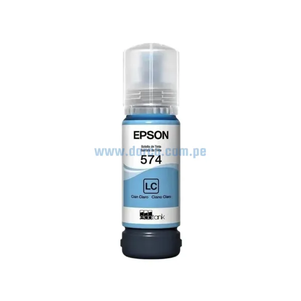 Tinta Epson T574520 (574) Cyan Claro, Para Impresoras L8050, L18050, Rendimiento 70 Mililitros, Envíos Lima Metropolitana Y Provincias