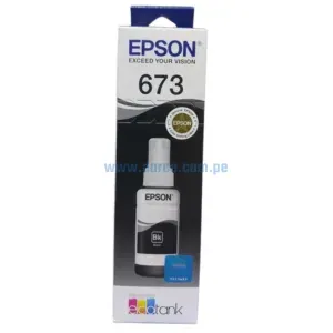 Botella De Tinta Epson T673120 (673) Negro. Para Impresoras Epson EcoTank L800 / L805 / L810 / L850 / L1800, Rendimiento 70 Mililitros.