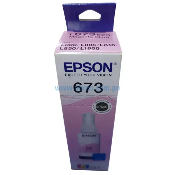 tinta-epson-t673620-673-l800-l850-l1800-light-magenta Botella De Tinta Epson T673620 (673) Light Magenta, Para Impresoras Epson EcoTank L800 / L805 / L810 / L850 / L1800, Rendimiento 70 Ml