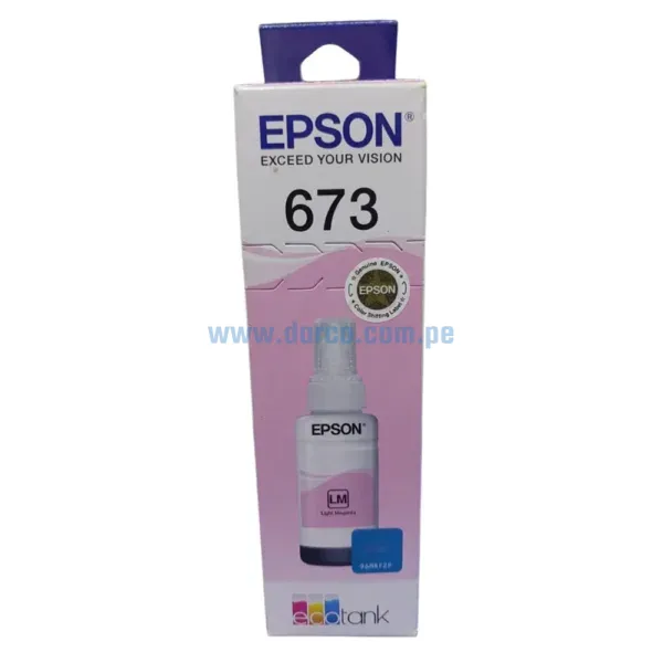 tinta-epson-t673620-673-l800-l850-l1800-light-magenta-70-ml Botella De Tinta Epson T673620 (673) Light Magenta, Para Impresoras Epson EcoTank L800 / L805 / L810 / L850 / L1800, Rendimiento 70 Ml
