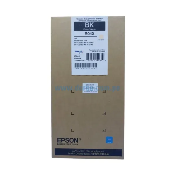 tinta-epson-t942120-r04x-negro-para-wf-c5210-c5710 Bolsa De Tinta Epson T942120-AL Para Impresoras Epson Workforce Pro WF-C5210 / C5290 / C5710 / C5790 Negro, Rendimiento 10.000 Paginas
