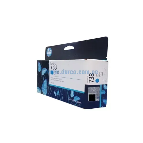 Tinta Hp 738 498N5A Cyan DesignJet T850 / T950 / XT950, Rendimiento Estandar 130 Mililitros. Envios Lima Metropolita Y Provincias