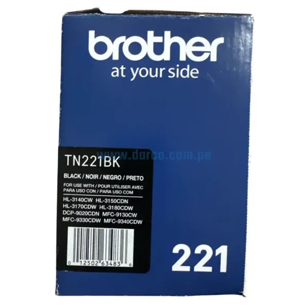 Toner Brother TN-221BK Negro, Compatible Con Impresoras HL3150CDN / 3170CDW, Con Capacidad De Impresion Hasta 2.500 Paginas.