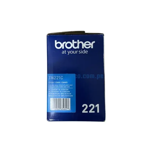 Toner Brother TN-221C Cyan, Compatible Con Impresoras HL3150CDN / 3170CDW, Con Capacidad De Impresion Hasta 1.400 Paginas.